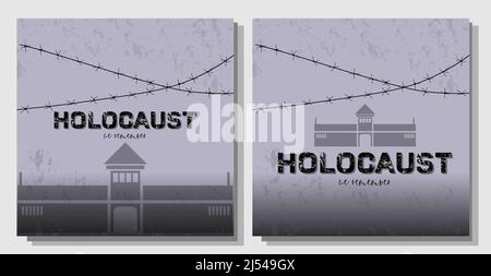 banner for the holocaust. Day of Remembrance for those who died during the genocide. The Second World War. Stock Vector