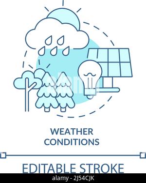 Weather conditions turquoise concept icon Stock Vector