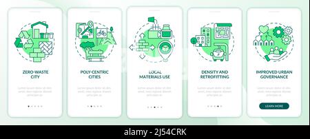 Principles of urban design green onboarding mobile app screen Stock ...