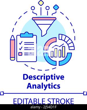 Descriptive analytics concept icon Stock Vector