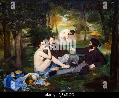 The Luncheon on the Grass, Le Dejeuner sur l'Herbe, Edouard Manet, 1863, Musee D'Orsay, Paris, France, Europe Stock Photo