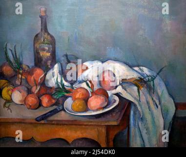 Still Life with Onions, Nature Morte aux Oignons, Paul Cezanne, 1895, Musee D'Orsay, Paris, France, Europe Stock Photo