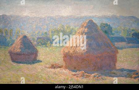 Stacks of Wheat, Haystacks, end of summer, Meules, fin de l'ete, Claude Monet, 1890, Musee D'Orsay, Paris, France, Europe Stock Photo
