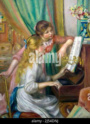 Young women at the piano, Jeunes filles au piano, Pierre-Auguste Renoir, 1892, Musee D'Orsay, Paris, France, Europe Stock Photo