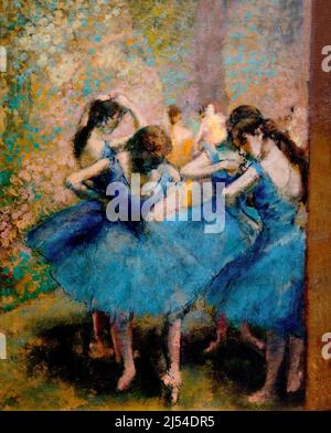 Dancers in Blue, Danseuses Bleues, Edgar Degas, 1893, Musee D'Orsay, Paris, France, Europe Stock Photo
