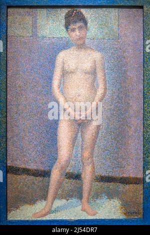 Model, front view, Poseuse de face, Georges Seurat, 1887, Musee D'Orsay, Paris, France, Europe Stock Photo