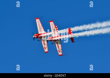 Gdynia, Poland - August 21, 2021: Zelazany aerobatic group at the Aero Baltic show in Gdynia, Poland. Stock Photo