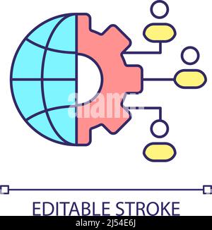 International cooperation RGB color icon Stock Vector