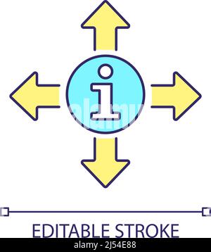 Distributing information RGB color icon Stock Vector