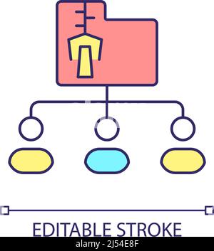 Archiving employee data RGB color icon Stock Vector