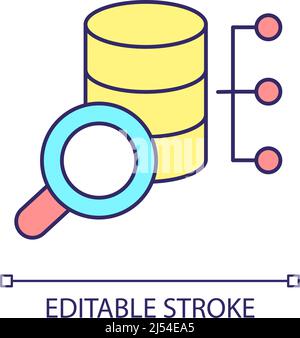 Analysing big data sets RGB color icon Stock Vector