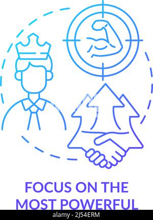 Focus on most powerful blue gradient concept icon Stock Vector