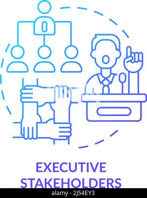 Executive stakeholders blue gradient concept icon Stock Vector