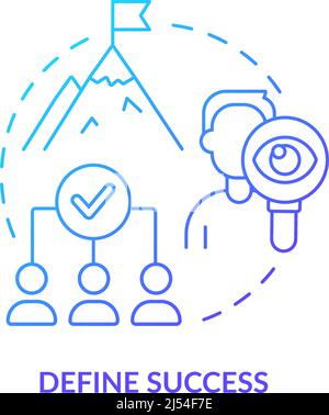 Define success blue gradient concept icon Stock Vector