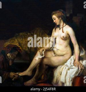 Bathsheba at Her Bath, Bathsheba with King David's Letter, Rembrandt, 1654, Musee du Louvre, Paris France, Europe