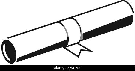 Sealed paper scroll icon. Document black line Stock Vector