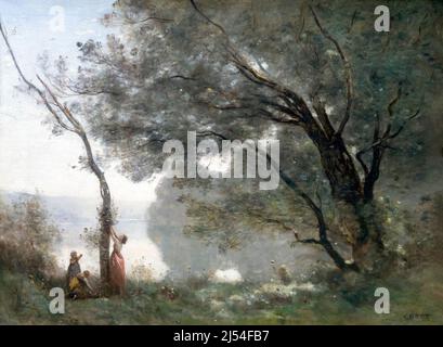 Recollections of Mortefontaine, Souvenir de Mortefontaine, Jean-Baptiste-Camille Corot, 1864, Musee du Louvre, Paris France, Europe Stock Photo