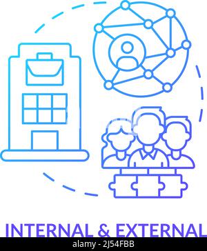 Internal and external blue gradient concept icon Stock Vector