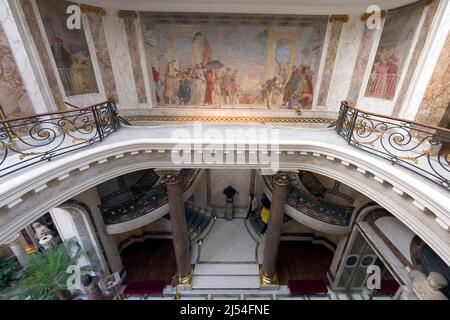 Tiepolo Staircase, Reception of Henry III at the Villa Contarini, by Giambattista Tiepolo, 1745, Musee Jacquemart-Andre, Paris, France, Europe Stock Photo