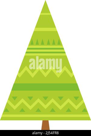 Stylized fir tree. Evergreen conifer plant icon Stock Vector