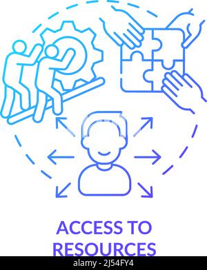 Access to resources blue gradient concept icon Stock Vector