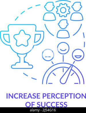 Increase perception of success blue gradient concept icon Stock Vector