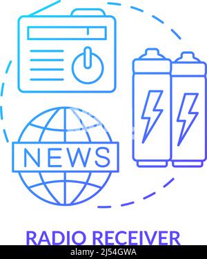 Radio receiver blue gradient concept icon Stock Vector