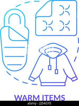 Warm items blue gradient concept icon Stock Vector