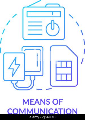Means of communication blue gradient concept icon Stock Vector