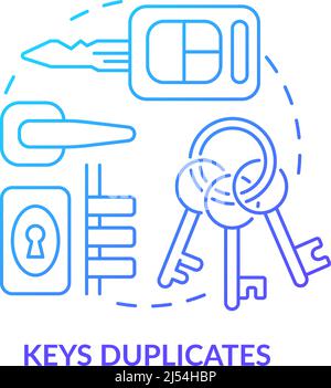 Keys duplicates blue gradient concept icon Stock Vector