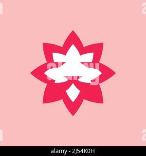 Illustration vector design of lion flower logo Stock Vector