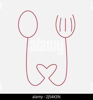 illustration vector design of food love logo Stock Vector