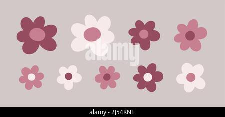 Flowers simple set Stock Vector