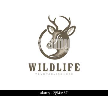 Deer antler logo icon illustration design vector Stock Vector Image & Art -  Alamy