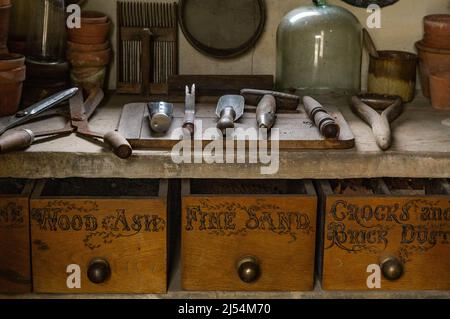 Tools in the potting shed. Stock Photo