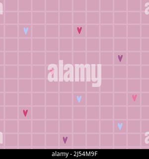 Cell texture with hearts Stock Vector