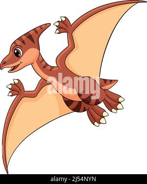 Orange Baby Pterodactyl Dinosaur Color Stroke PNG & SVG Design For T-Shirts