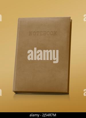 A Blank Brown Leather Notebook Hard Cover Stock Photo