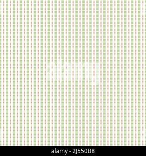 Stitching stripe plaid vector seamless pattern. Dense texture wicker style weave background. Pastel pink green criss cross striped design. Check Stock Vector