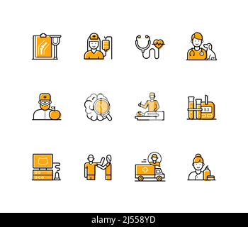 Health care - modern line design style icons set Stock Vector
