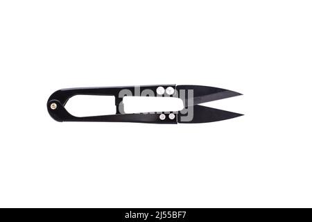 Stainless sewing scissors isolated on white background Stock Photo
