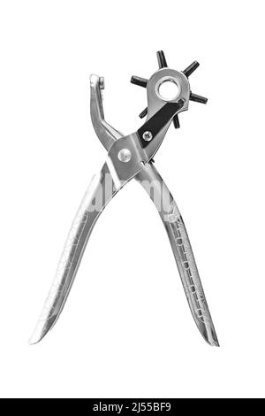Pliers for perforating and drilling isolated on white background Stock Photo