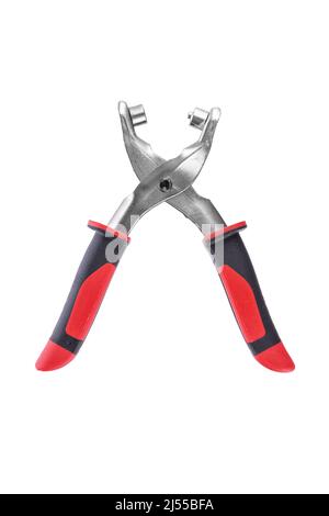 Pliers for perforating and drilling isolated on white background Stock Photo
