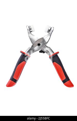 Pliers for perforating and drilling isolated on white background Stock Photo