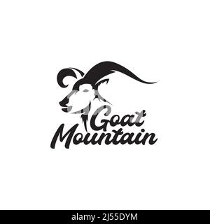 isolated head simple mountain goat logo design, vector graphic symbol icon illustration creative idea Stock Vector