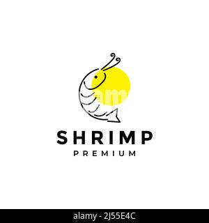 line modern abstract shrimp logo design, vector graphic symbol icon illustration creative idea Stock Vector