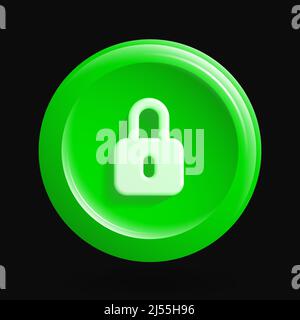 Green Locker Icon. Security Isolated Design Element. Vector illustration Stock Vector