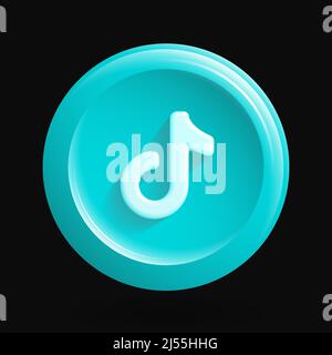 Popular Video Platform Icon. Social Media Tortoise 3D Logotype. Vector illustration Stock Vector