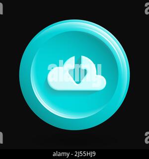 Data Clouding Round Icon. Vector illustration Stock Vector