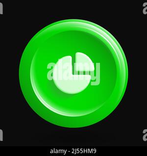 Green Round Graph Icon. Vector illustration Stock Vector